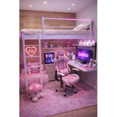 Imagem de Cama Suspensa de Solteiro M1 Branca Sem Leds - Carpintaria Moderna