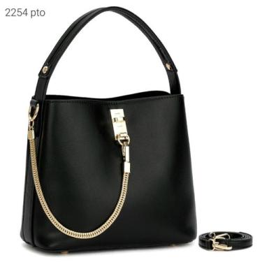 Imagem de Bolsa Feminina de Mão e Transversal Inspiração Luxo com Divisões e Cor