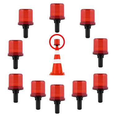 Imagem de Sinalizadores Viario Solar Kit 10 Cone Alerta Sinaliza Estrada Rodovia Transito Perigo