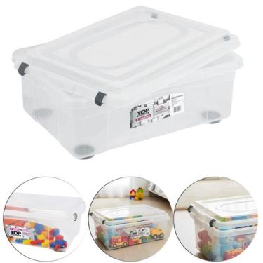 Imagem de Caixa Organizadora Plástica 42 Litros Transparente Sanremo 980