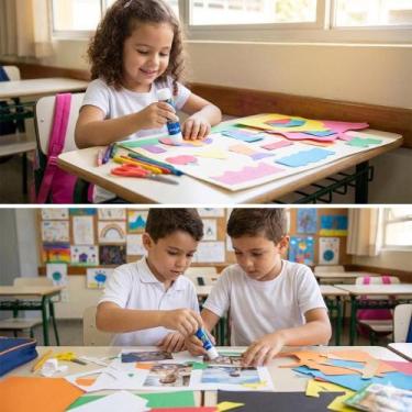 Imagem de Conjunto com 24 unidades Cola Bastão Branca Material Escolar Escritóri