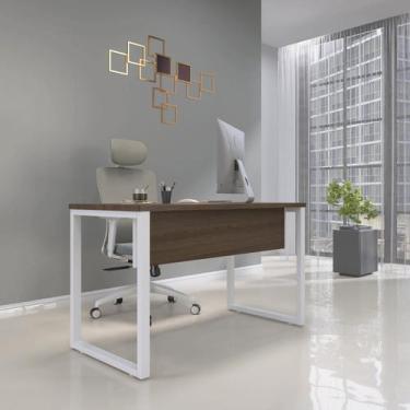Imagem de Escrivaninha Mesa Escritório X 150cm Industrial Walnut E Branco - Pand