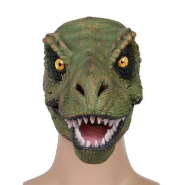 Imagem de Mask Moving Jaw T Rex Latex Green Festa de Cosplay de Halloween - taiy