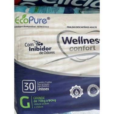 Imagem de Fralda wellnes confort com inibidor de odores adulto Geriatrica idoso 