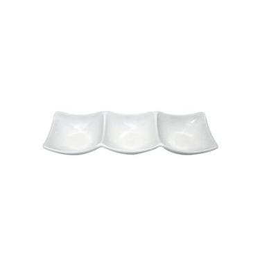 Imagem de Petisqueira Com 3 Divisórias New Bone China 22X7x3cm - Lhermitage