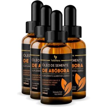 Imagem de 4x Óleo de Semente de abóbora Rico em Vitamina E em Gotas 30ml Tuttifl