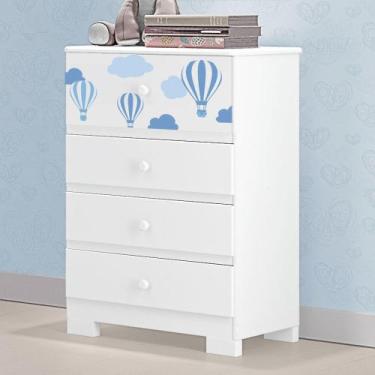 Imagem de Cômoda Infantil Happy 100% MDF Tuboarte 4 Gavetas, Branco Balão