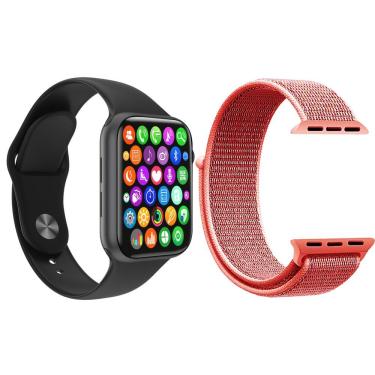 Imagem de Kit Smartwatch Iwo8 Lite Plus Preto+Pulseira Rosa Vintage