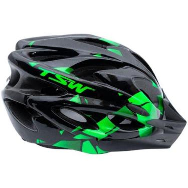Imagem de Capacete Ciclismo Tsw Raptor 2 Com Led Preto Verde Mtb Xc, Preto e Ver
