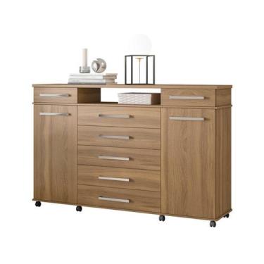 Imagem de Cômoda London Quarto com 7 Gavetas 2 Portas e Rodízios - Demóbile, Ame