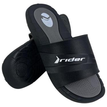 Imagem de Chinelo Masculino Slide Rider Rush Cor:Preto/Cinza/BrancoTamanho:37/38