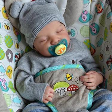 Imagem de Bebê Reborn de Silicone Realista, Menina, 18 Polegadas Vinil Macio Com Órgãos Genitais,...