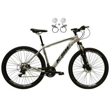 Imagem de  Bicicleta Aro 29 Ksw Xlt 24v Freios Hidráulicos Garfo Suspensão Mtb - Prata\Preto