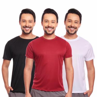 Imagem de Kit 3 Camisas Academia Esportiva Com Proteção Uv Masculina-Masculino