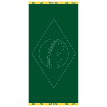 Imagem de Toalha de Banho Praia e Piscina Bandeira do Brasil Buettner Jacquard Relevo cor Verde