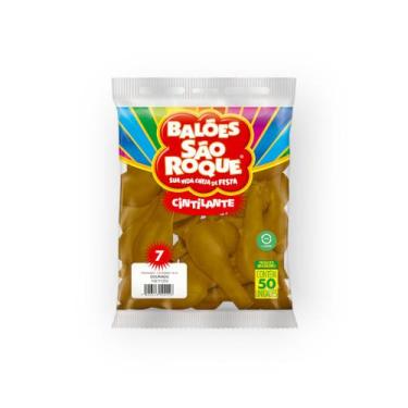 Imagem de Bexiga dourado cintilante 7 polegadas - sao roque
