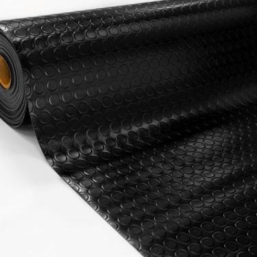 Imagem de Piso Vinilico Moeda Preto Fosco Rolo 2,00x25,00m Vinil PVC - Plast.co