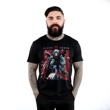 Imagem de Camiseta Bomber Preta Banda Sleep Token - 100% Algodão-Unissex
