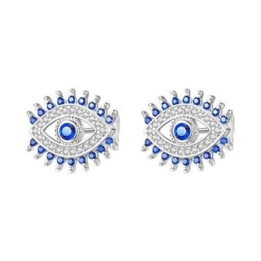 Imagem de Brincos De Prata Esterlina 925 Femininos Com Lua, Estrela E Gato, Joia