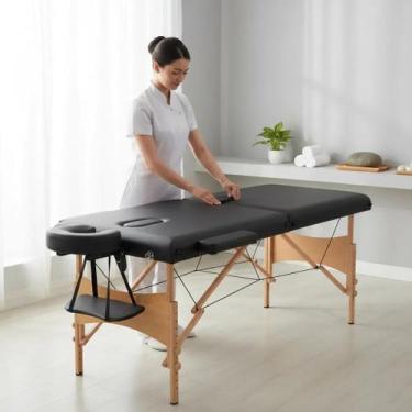 Imagem de Maca Portátil estetica massagem Maleta Regulagem De altura - zenon, Pr