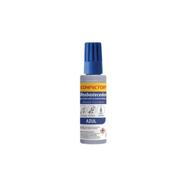 Imagem de Refil para Marcador de Quadro Branco Compactor QB 30ML com Bico Dosador e Secagem Rápida 1 Unidade Azul