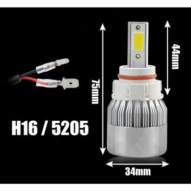 Imagem de Lâmpada de Farol Automotivo LED Dianteiro C6 6000K H1 H3 H4 H7 H11 H13 HB3 HB4 H16 H27 Bivolt OEM