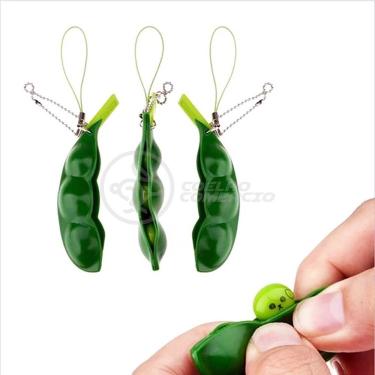 Imagem de Chaveiro Fidget Toy Ervilha para Aliviar Estresse e Ansiedade em Silicone Verde Smart Tech