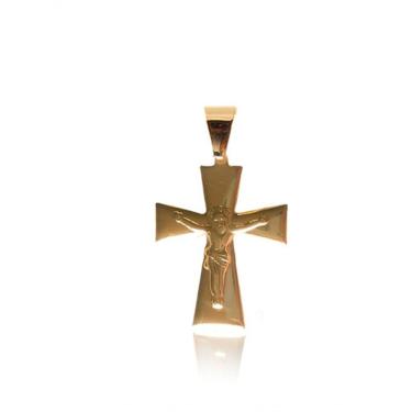 Imagem de Pingente Higipack Cruz Folheado em Ouro 18k Banhado 3 e 5cm X 2 e 5cm Dourado Unissex