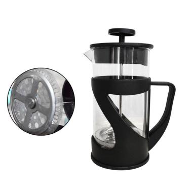 Imagem de Cafeteira Prensa Francesa Moderna Filtro Inox Vidro 600ml Preto 110V
