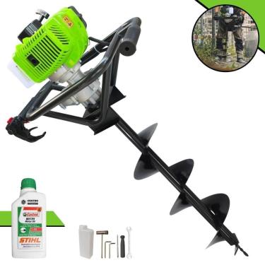 Imagem de Perfurador de Solo MPS52 à Gasolina 2T 52CC 1,8HP com Broca 80x20CM Laranja Menegotti