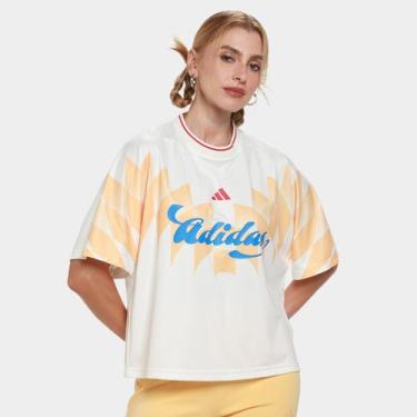 Imagem de Camiseta Adidas Tiro Cg Ho T Feminina, Branco, Bege, G