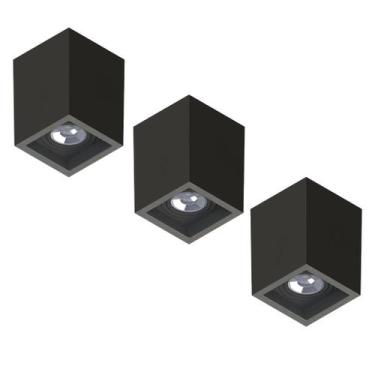 Imagem de 3 Spot Sobrepor Save Energy Boxit Par30 E27 Preto 110/220v