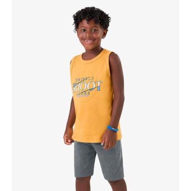 Imagem de Conjunto Machão c/ Bermuda em Meia Malha Rovi Kids Amarelo, 10, Amarel