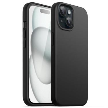 Imagem de Capa de telefone JeTech Silicone para iPhone 15 de 6,1 polegadas (pret