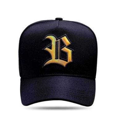 Imagem de Boné BLCK Brasil Aba Curva Snapback Logo Holografic Dourado-Masculino