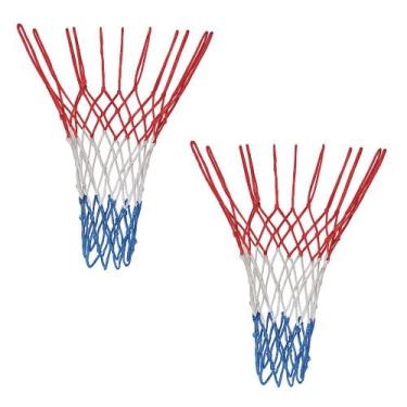 Imagem de Kit 2 Redes De Basquete Cor Americana 12 Alças Malha Grossa Fio 2mm Ta
