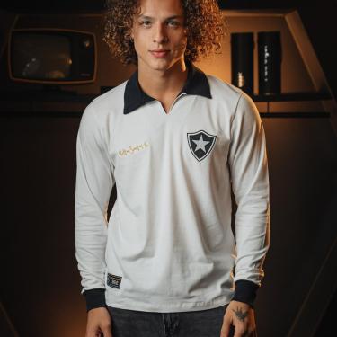 Imagem de Camisa Botafogo Retrô Nilton Santos 1962 Branca Manga Longa Masculina-Masculino