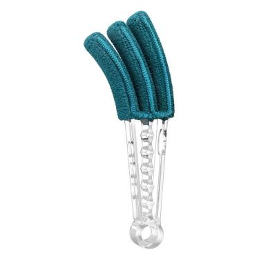 Imagem de Limpa Persianas em Microfibra com Refis para Limpar Lâminas sem Danificar Captura o Pó Verde Esmeralda e Transparente