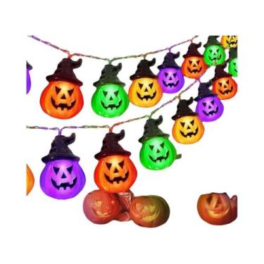 Imagem de Luzes De Cordão LED De Halloween 10/20, 4 Luzes Coloridas De Abóbora C