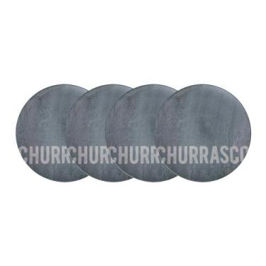 Imagem de Jogo de Pratos Rasos Tramontina Churrasco Stone 4 Peças em Porcelana, 