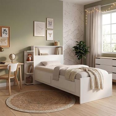 Imagem de Cama Isa Solteiro com Gavetas Laterais e Colchão D23 para Quarto Infantil Funcional - B...