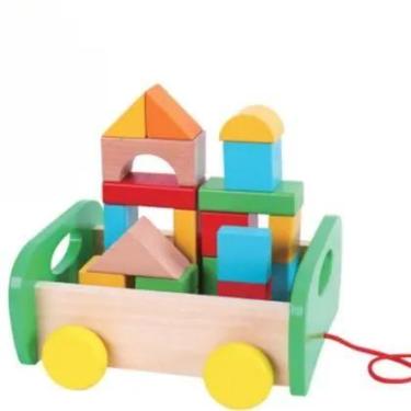 Imagem de Carrinho de madeira educativo - monta e desmonta - polibrinq