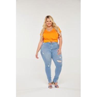 Imagem de Camiseta Feminina Plus Size Básica Tshirt Plus - Estilo Único, Laranja