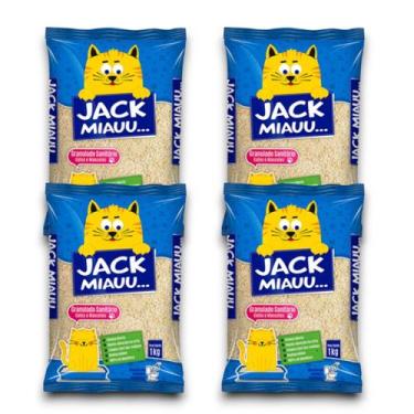 Imagem de Areia Granulada Higiênica Biodegradável Mandioca Gatos 4kg - Jack Miau