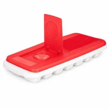 Imagem de Forma de Gelo Tupperware 14 Cubos Vermelha com Tampa