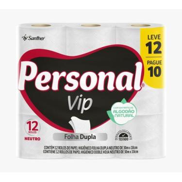 Imagem de Papel higiênico 16 rolos personal vip folha dupla 30mts