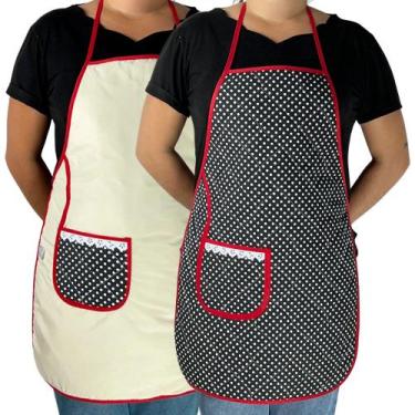 Imagem de Avental Cozinha Dupla Face C/ Bolso Estampado Cozinha Linda Estampa:Po