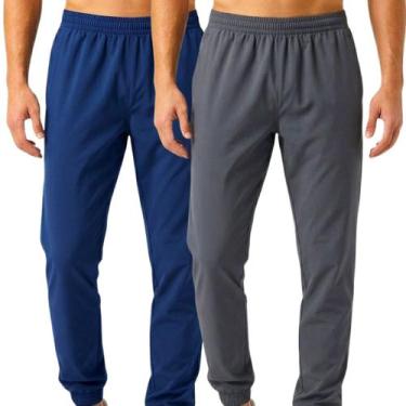 Imagem de Kit 2 Calças Masculina de Tactel Jogger Academia Fitness Casual Treino