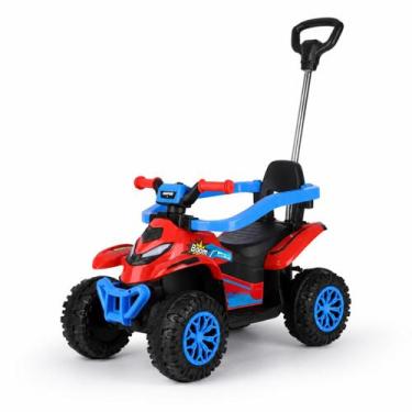 Imagem de Motoquinha Motorizada 6v Com Empurrador Infantil Quadriciclo Motoca El