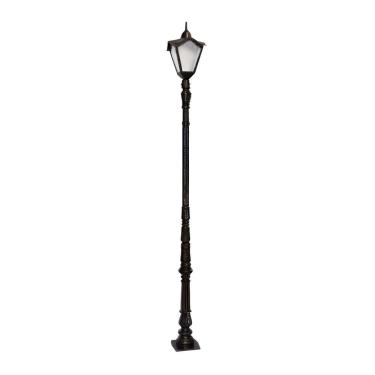 Imagem de Poste Colonial Bari Decoração Jardim com Resistência à Maresia Preto Luminárias N. Sra. da Guia 253CM